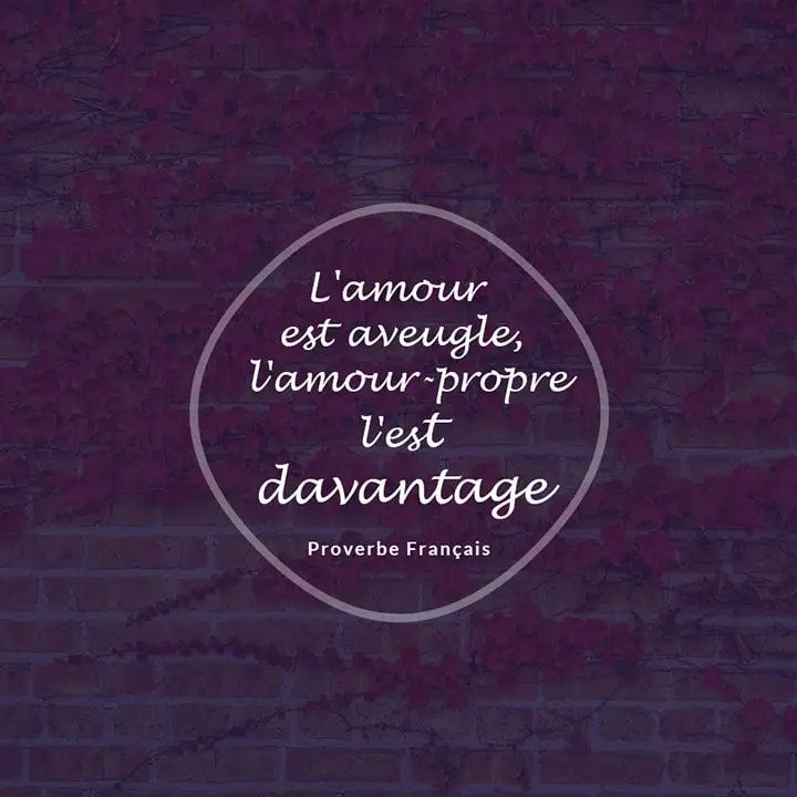 Proverbe français sur l'amour-propre 