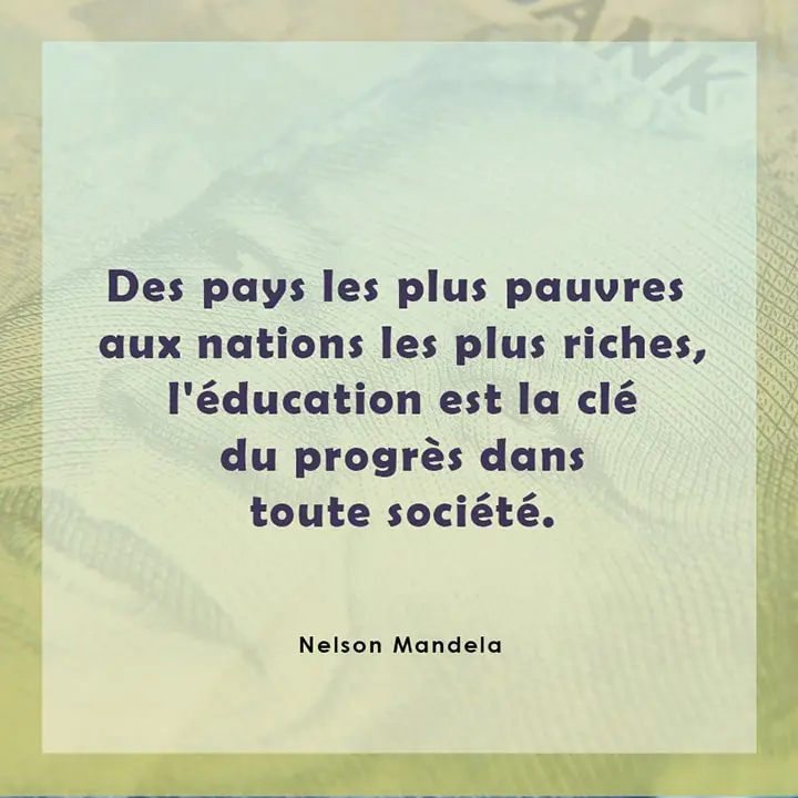 Citation sur l’éducation par Mandela 